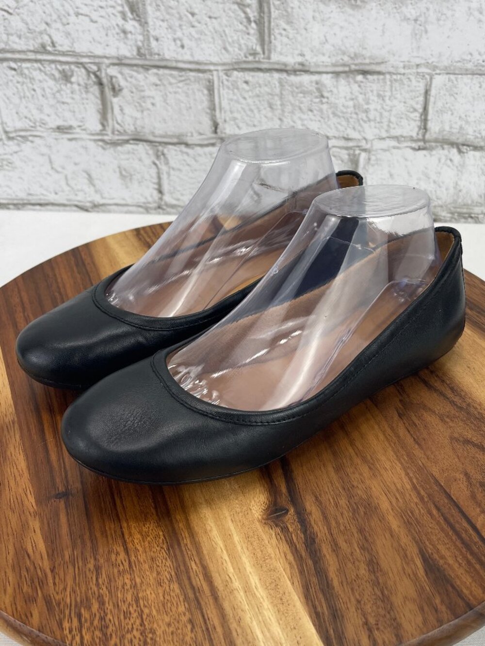 Naturalizer Brittany Womens Sz. 8 M Black Leather Slip On Round Toe Ballet Flats